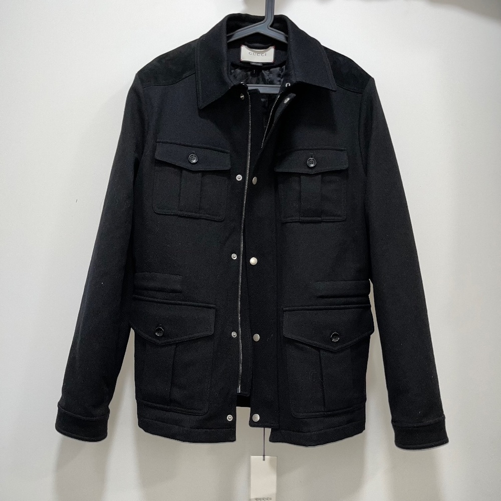 Gucci mens wool pocketed jacket